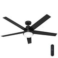 thumbnail image 4 of Hunter - Aerodyne Indoor Ceiling Fan With Light, Remote, 60-inch, Matte Black, Casual-style, 6-speed DC Motor, Energy Star, WiFi Smarthome, 52833, for Living Rooms, Bedrooms, 4 of 18