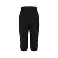 thumbnail image 5 of MLQIDK Black Yoga Capri Pants for Women Trendy Summer Yoga Leggings Knee Length Elastic Waist Ladies Leggings Dressy Casual Yoga Capris with Pockets Black 2XL, 5 of 6