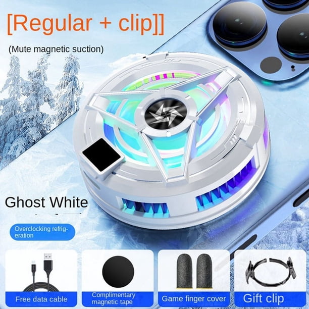 Radiador magnético para teléfono móvil, ventilador de refrigeración semiconductor silencioso para tableta/teléfono, color blanco