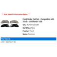 thumbnail image 2 of Front Brake Pad Set - Compatible with 2010 - 2020 Ford F-150 2011 2012 2013 2014 2015 2016 2017 2018 2019, 2 of 2