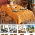 thumbnail image 4 of Maple Leaves Jacquard Tablecloth Rectangle Spill Proof Wrinkle Resistant Table Cloth for Fall Thanksgiving Autumn Harvest Table Cover Amber, 4 of 8