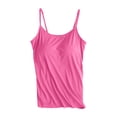 thumbnail image 2 of Tank Top for Women, WNEGSTG Women's Scoop Neck Cami Cotton Blend Undershirts with Pads Lounge Sleepwear Tops Pink, 2 of 4
