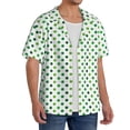thumbnail image 2 of KLL Green polka dots Print Men's Shirt Short Sleeve Button Down Summer Cuba Beach Shirts-3X-Large, 2 of 5
