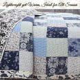 thumbnail image 6 of Cozy Line Home Fashions Azure Blue Floral Garden Patchwork 3 Piece Queen Cotton Quilt Bedding Set, 6 of 6