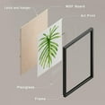 thumbnail image 4 of PixonSign Framed Wall Art Adhesive Canvas Poster Set of 4 Vibrant Green Tropical Plant Leaf Prints Nature Wilderness Leaves Digital Modern Art Decorative Classic Home Decor - 12"x16" Black, 4 of 5