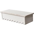 thumbnail image 5 of SOFE Rustic Wood Shelves for Wall White - Shelf for Bedroom Bathroom Kitchen Small - Wall Bookshelf Storage Organizer - Plant Collectibles Display Shelving Wall Mounted- Scalloped Shelves, 5 of 8