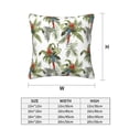 thumbnail image 2 of Throw Pillow Covers, Red Gold Cute Macaw Parrot Plant Soft Square Pillow Cases with Invisible Zipper for Couch Bed Sofa, Farmhouse Fall Home Decor 16"x16", 2 of 7