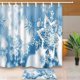 thumbnail image 1 of Cortina de ducha ABPHQTO Copo de nieve de hielo de invierno 160x180 cm con felpudo de piso 40x60 cm, 1 of 1