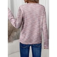 thumbnail image 3 of Top Dokotoo para mujer, manga larga, cuello en V, tejido gofrado, color rosa XL, 3 of 5