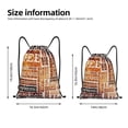 thumbnail image 4 of Bingfone Hand Drawn Vintage Coffee Drawstrings Backpacks Bags For Men Women Gym Drawstrings Bag, 4 of 9