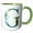 Green/White, variant on 3drose, Turquoise and Image of Gold Leafy Monogram Initial G, 11oz Two-tone Red Mug