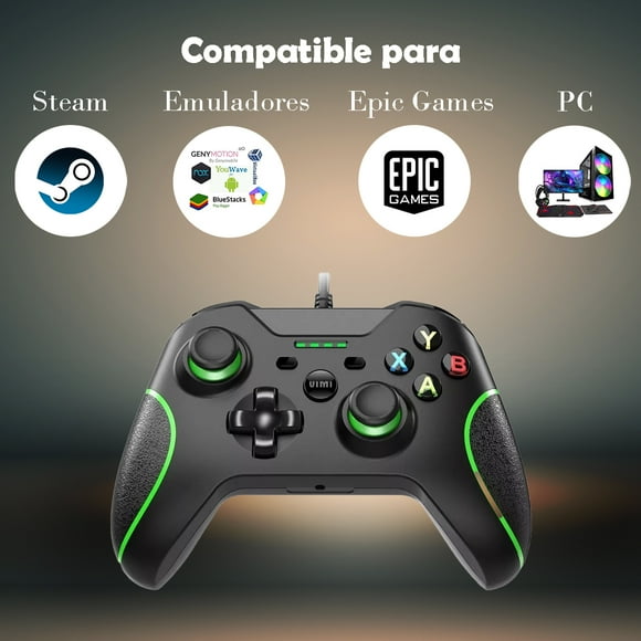 Control Alambrico Para Emuladores Steam Pc Vibración