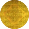 thumbnail image 1 of Ahgly Company Machine Washable Indoor Round Persian Yellow Traditional Area Rugs, 8' Round, 1 of 4