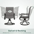 thumbnail image 4 of ELPOSUN Patio Swivel Chairs Set of 2, Outdoor Dining Chairs High Back All Weather Breathable Textilene with Metal Rocking Frame for Lawn Garden Backyard Deck, Dark Gray, 4 of 8