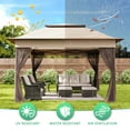 thumbnail image 4 of Meetleisure 11'x11' Pop Up Gazebo for Patios, Outdoor Canopy Tent with Sidewalls, Mosquito Netting, Pop Up Shelter for Wedding Party, Beige, 4 of 11