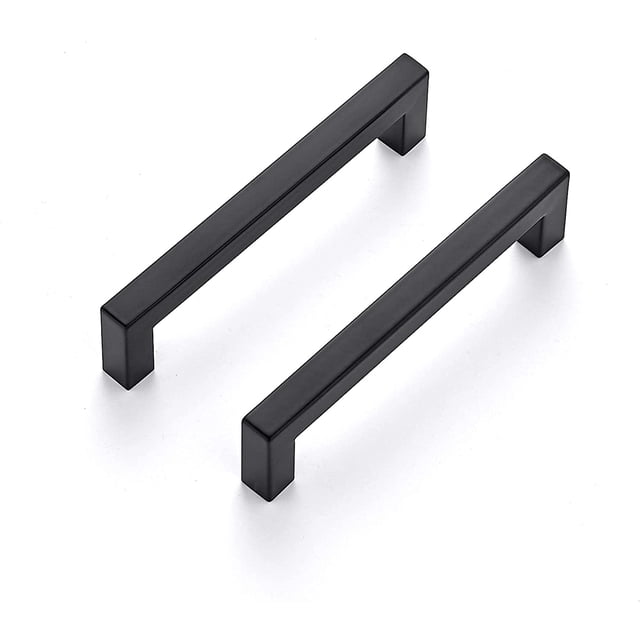 10 manijas para muebles, manijas negras para gabinetes de cocina de 128 mm, manijas para gabinetes de acero inoxidable, manijas para cajones, manijas para puertas negras para gabinetes de cocina Kuyhfg Bienvenido a Kuyhfg