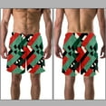 thumbnail image 3 of luoweisi Men's Beach Shorts Quick Dry Swim Trunks with Mesh Lining Geometry XL, 3 of 5