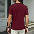 thumbnail image 6 of JGNGSHN Stylish Men's Solid Color Short Sleeve T-Shirt, Slim Fit Comfortable Round Neck Shirt, 6 of 8