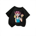 thumbnail image 3 of MEZZALL Kid Girls Cute Graphic T-Shirt Round Neck Short Sleeve Tee Summer Casual Tshirts Tops, Black, 11-12 Years, 3 of 5