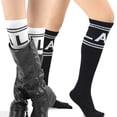 thumbnail image 2 of Teehee Women's Fashion Knee High Socks - 2 Pairs Pack (LA Stripe), 2 of 3
