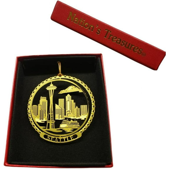 Seattle Brass City Skyline Ornament