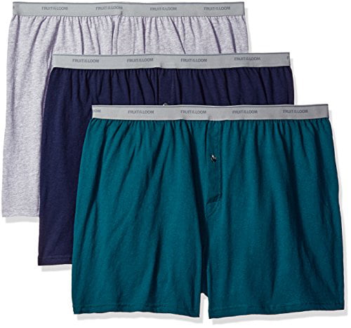 XXXX-Large, Assorted Color Fruit of the Loom Mens 5-Pack Exposed-Waistband Knit Boxers Colors May Vary 