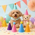 thumbnail image 6 of Mini Party Hats for Pets, Soft Non-Woven Birthday Cones with Balloons for Cats and Small Dogs, 6 of 7