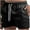 Black, variant on fartey Men Beach Shorts Athletic Elastic Waisted 4" Inseam Casual Shorts With Drawstring Pockets Strech Walkshorts Bodybuilding Workout Short