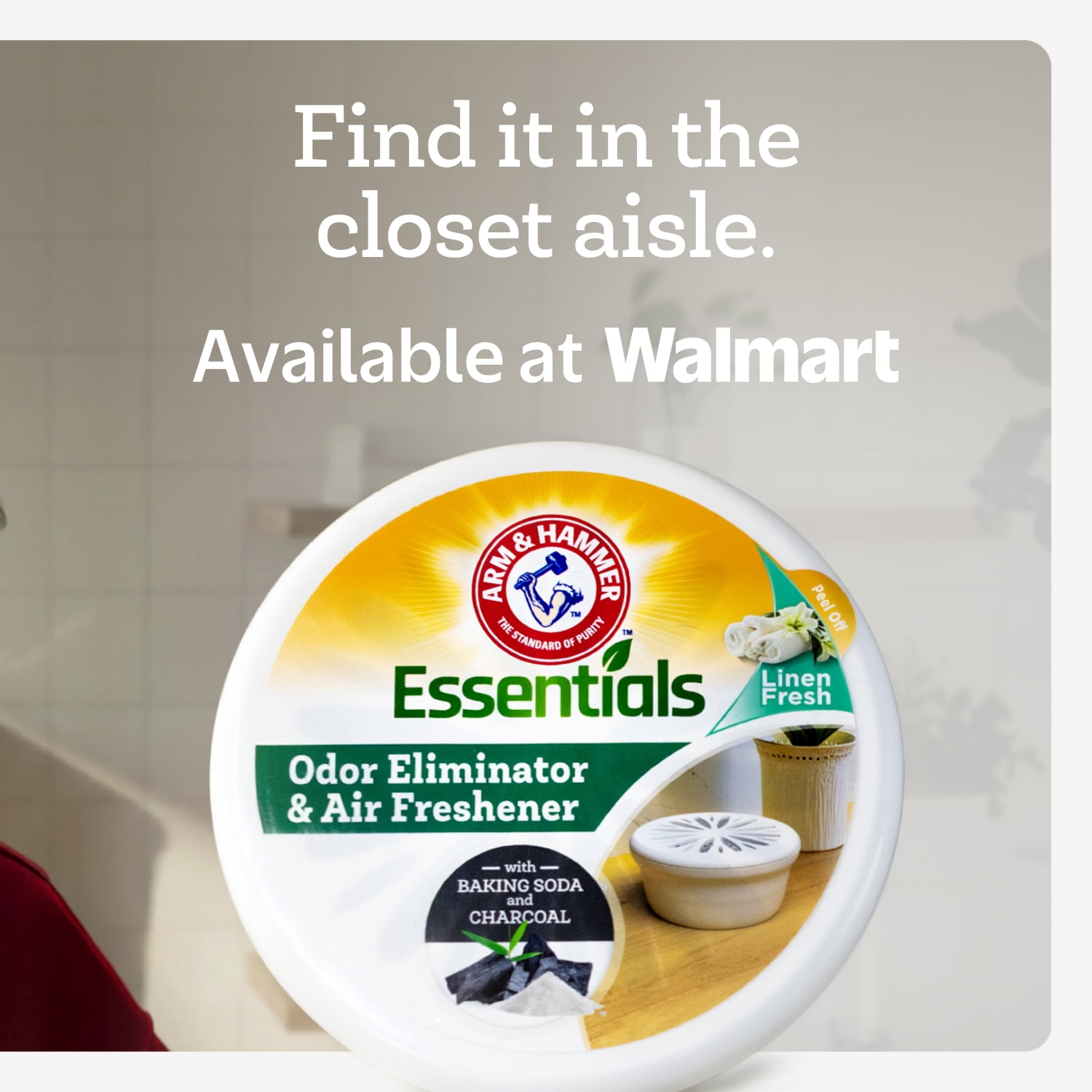 (3 pack) Arm & Hammer Essentials Odor Eliminator and Air Freshener, Linen Fresh, 8 oz.