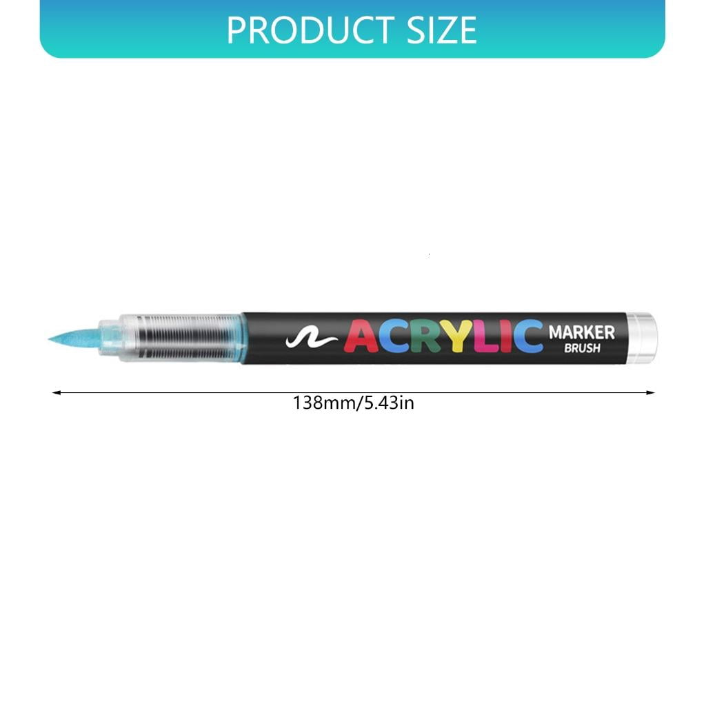 Osdhezcn Liquid Acrylic Paint Marker Soft Brush Tip Acrylic Paint Pen for Card Making Drawing Coloring Scrapbooking Journaling
