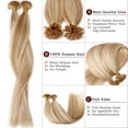 thumbnail image 4 of SEGO U Tip Hair Extensions Pre Bonded Fusion Hairpieces 100% Remy Human Hair U-tip Nail Tipped Keratin Glue Stick Microlink Blonde Hair Extension for Women 50 Strands, 4 of 10