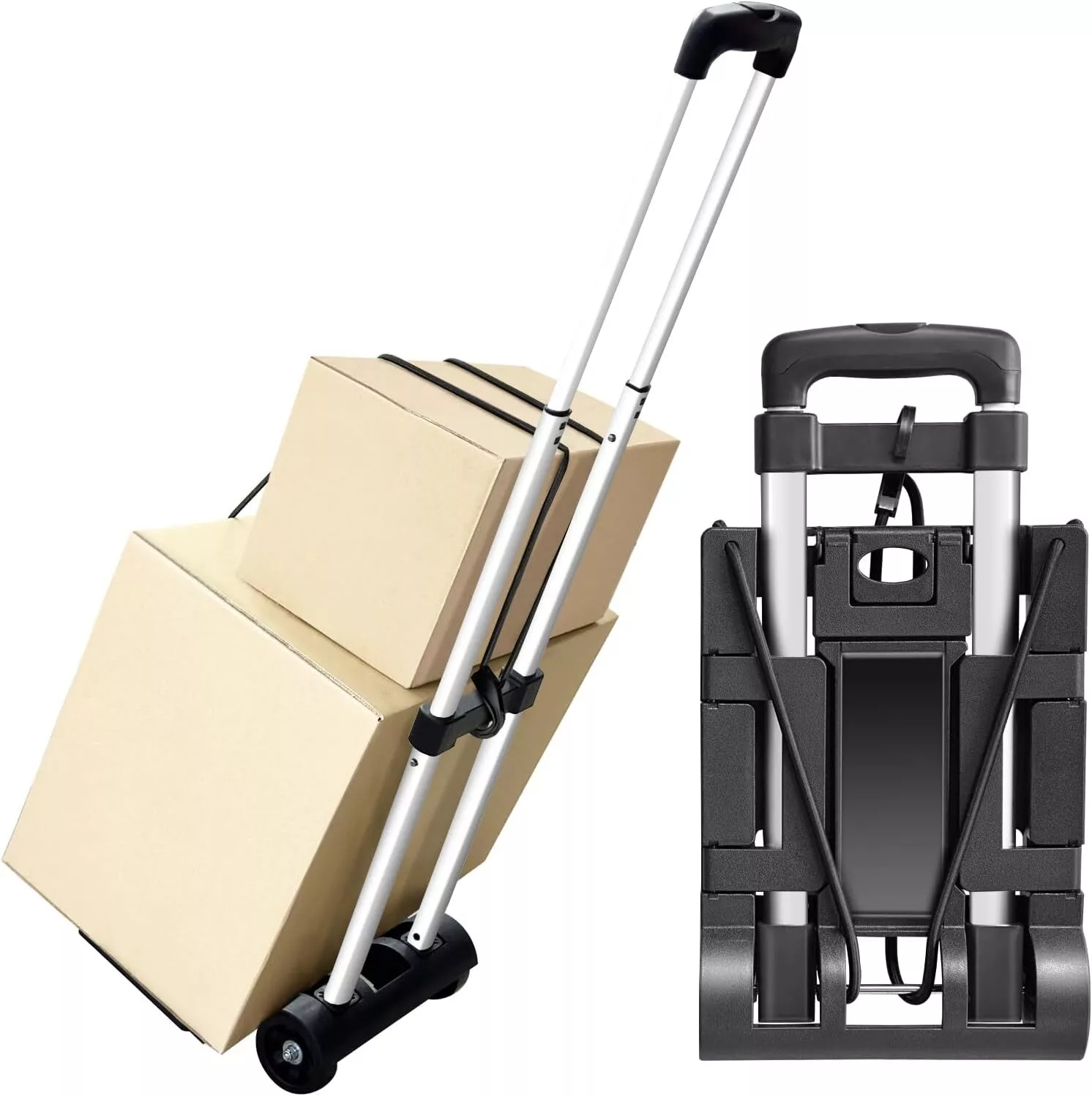 Platform Cart Dolly Folding Moving Warehouse Push Hand Truck Trolley Cart Black