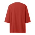 thumbnail image 3 of DuoJiaJ Casual Women's T Shirts Classic Round Neck With Button Detail Short Sleeve Comfortable Everyday Wear For Spring And Summer Cropped Tops for Women Red L, 3 of 4