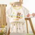 thumbnail image 2 of TOWED22 Baby Boy Shark Print Summer Clothes Short Sleeve T-Shirt Shorts Casual Outfit Beige,9-18 M, 2 of 4