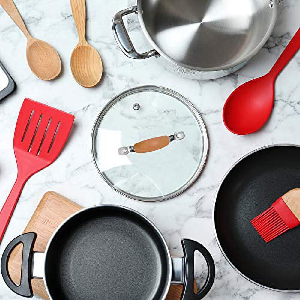 NutriChef Cooking Pot Lid - See-Through Tempered Glass Lids, 2.5 Quart (Works with Models: NCCW14S & NCCW20S)