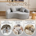 thumbnail image 3 of Aukfa 67" Small Sofa S-Curved Loveseat Couch Modular Sofa No Assembly, 2 Pillows, Chenille, Gray, 3 of 9