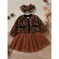 thumbnail image 3 of Bebé Niñas Abrigo Vestido Leopardo Cardigan Tutu Falda(Café/3-6 meses) Nituyy Falda-GL715-FT58203A1, 3 of 6