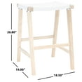 thumbnail image 3 of SAFAVIEH Aariz Rectangle Counter Stool, White/Natural (18.5 in. W x 19 in. D x 26.8 in. H), 3 of 10