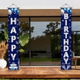 thumbnail image 3 of Blue Happy Birthday Door Banner Decorations Silver Letters Birthday Banner Porch Sign Outdoor Indoor Party Backdrop Decorations Supplies, 3 of 7