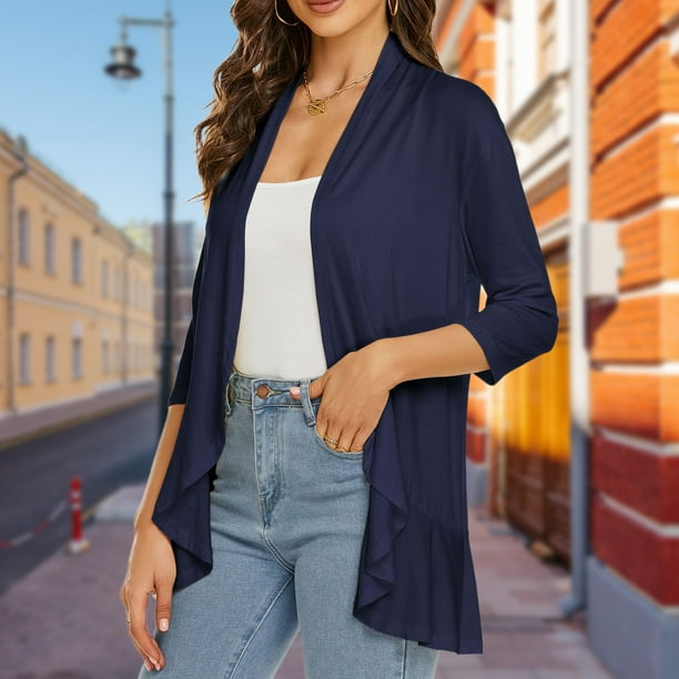 Navy blue cardigan walmart clearance
