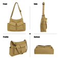 thumbnail image 5 of Spencer Canvas Messenger Bag Large Capacity Hobo Bag Crossbody Shoulder Bag Tote Bag with Multiple Pocket for Women and Men, Brown, 5 of 10