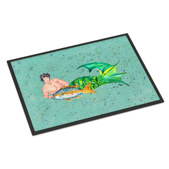 Carolines Treasures 8345-JMAT Merman Door Mat, Indoor Rug or Outdoor Welcome Mat 24x36 Doormat, 24H X 36W, multicolor