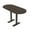 Natural Eucalyptus w/Black Base, variant on Racetrack Bistro Height Meeting Table T-Shaped Metal Base 34x70 Bar Table