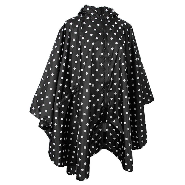 Imperméable de Plein Air pour Femmes, Poncho Portable - Point Noir, as