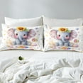thumbnail image 4 of 3D Elephant Wildlife Full Size Bed Sheets Set,Sunflower Floral Flat Fitted Sheet,Rainbow Candy Bedding Set,Dreamy Glitter Stars Galaxy Top Sheet Home Room Decor, 4 of 6