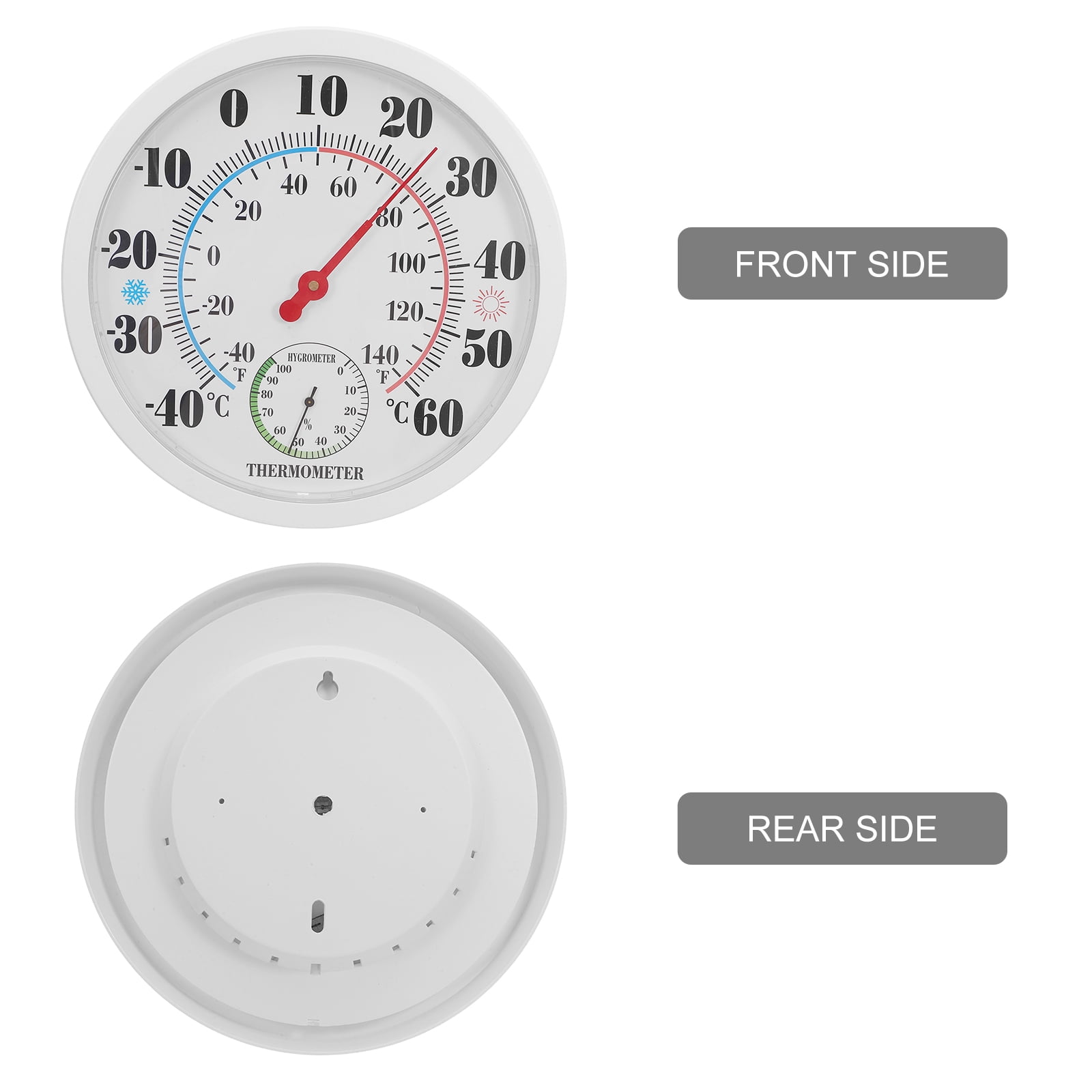 HONMEET Digital Wall Thermometer and Hygrometer for Indoor Use, Temperature and Humidity Monitor