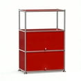 thumbnail image 5 of Innovaze 4-Tier Metal Accent Cabinet with 2-door, Adjustable Shelf for Home, Apartment & Office, Red, 5 of 7