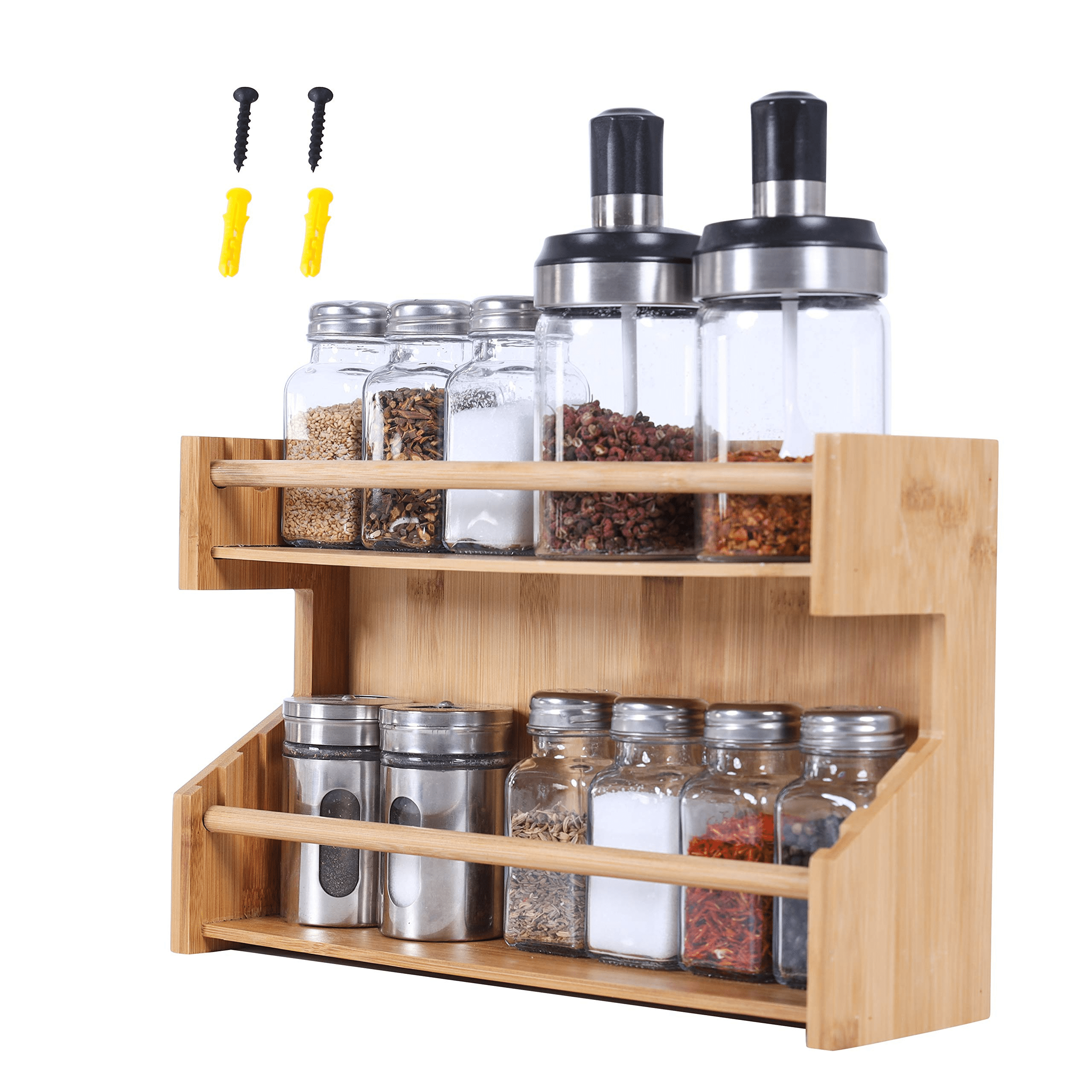  FavorFlavor Spice Rack Organizer for Cabinet & Countertop,  Bamboo Seasoning Organizer for Drawers, Anti-tipping Spice Racks for 24  Seasoning Jars : Home & Kitchen