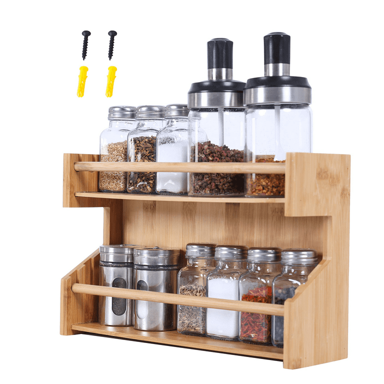 2 tier wooden spice rack hotsell