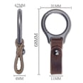 thumbnail image 2 of 2X Titanium Alloy Keychain Car Keychain Pendant Cowhide Strap Pendant Men's Gift Gift, 2 of 5